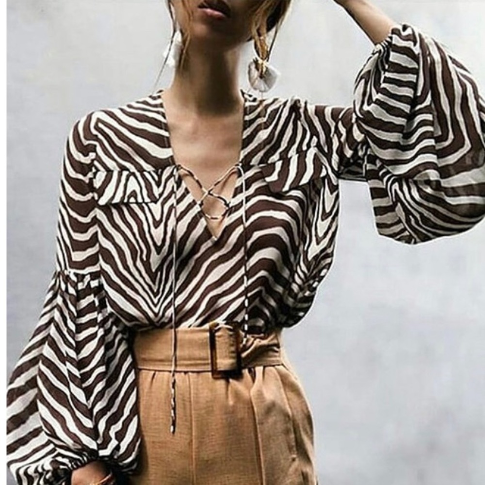 Stripe Puff Steve Blouse